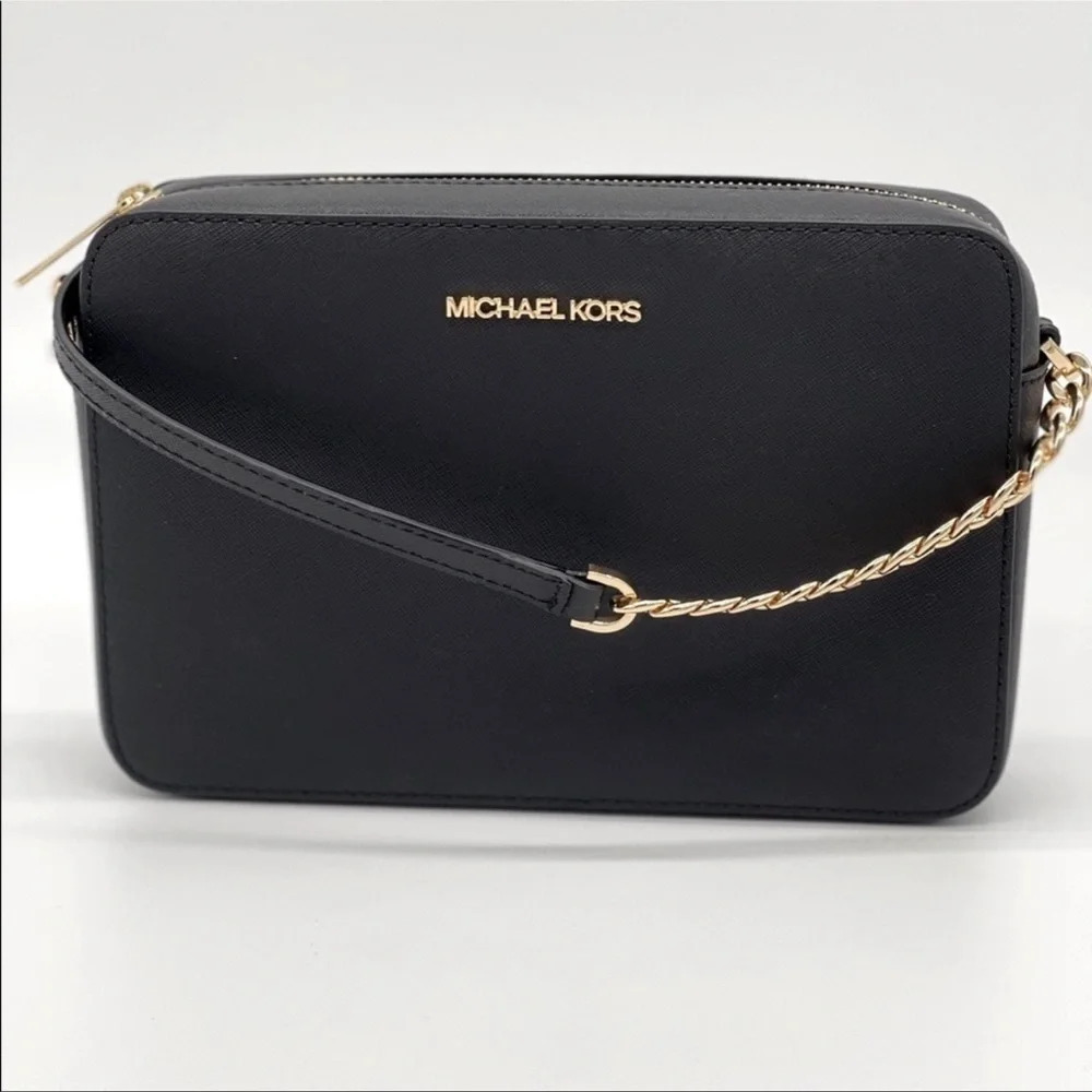 Michael Kors Jet Set Item Crossbody Bag Leather Black